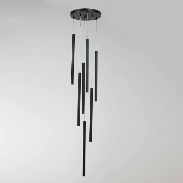 Lampa wisząca LUNGO, czarna, 7x5W G9