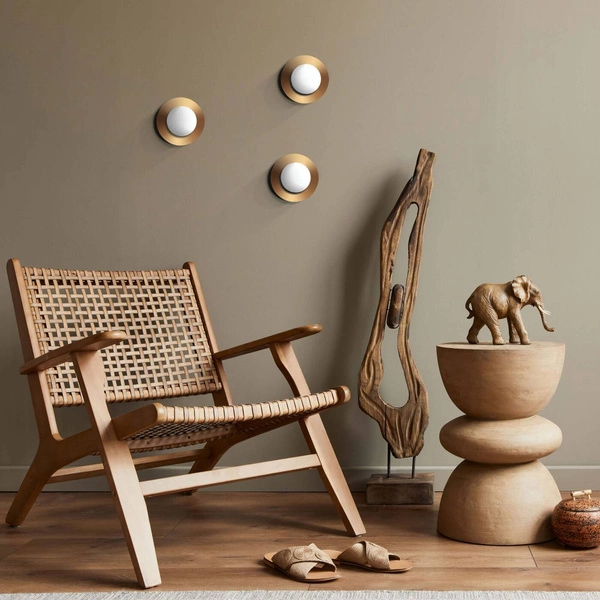 Kinkiet Roma, złoty z białym kloszem, 1x5W G9