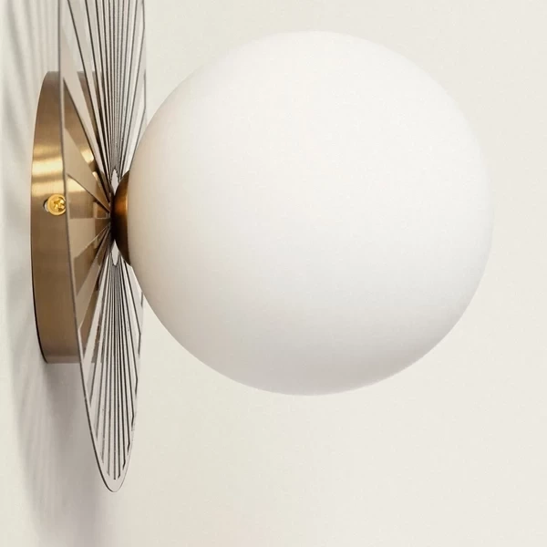 Kinkiet Złoty Kula Mleczna Abruzzo Gama G9 32cm