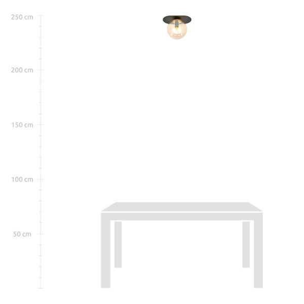 Lampa sufitowa Emibig PLAZA 1 Czarny/MIODOWY 1120/1