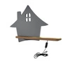 Kinkiet dziecięcy IQ Kids House z półką, 21-85191, szary, 5W LED, barwa neutralna 4000K