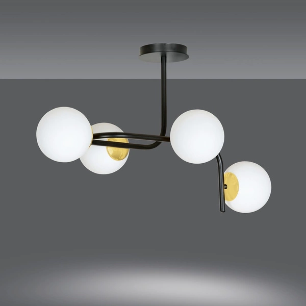 Lampa sufitowa Emibig RAGNAR 4A Czarny GOLD 1032/4A