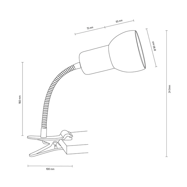 Svenda Clips Flex 1xE27 Max.60W Brzoza/Biały/Biały 2224160WF
