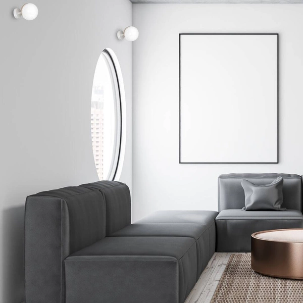 Kinkiet nowoczesny szklana kula SFERA WOOD drewno/biały