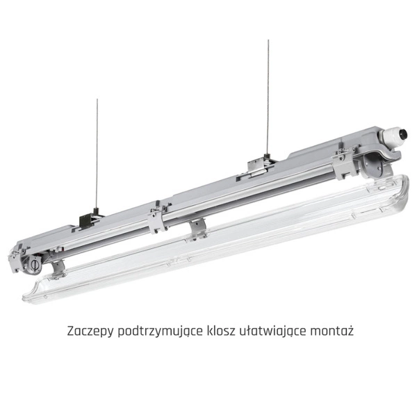 Przelotowa oprawa hermetyczna LIMEA LED TUBE SLIM 20W dł. 158cm | szary