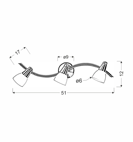 Lampa sufitowa/ścienna SELIA listwa 93-69993 nikiel/chrom/biały 3xG9