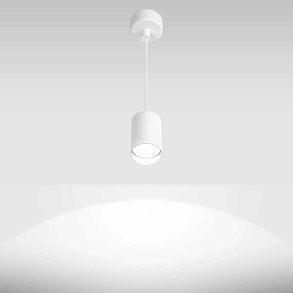 Nowoczesny reflektor zawieszany PIPE WHITE GU10 dł. 12cm | biały