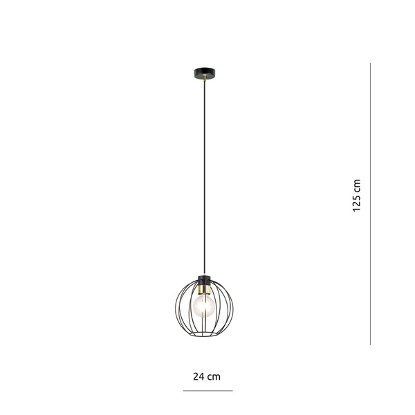 Lampa wisząca Emibig GINO 1 Czarny/GOLD 1222/1