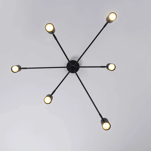 Lampa sufitowa Snow 6, czarna, 6x50W GU10