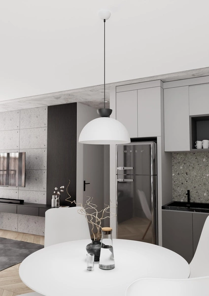 Lampa wisząca Emibig LUNARO 1L BL Biały/Czarny 1475/1L