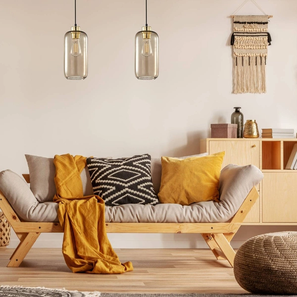 Nowoczesna lampa wisząca szklana MARCO GREEN E27 wys, 125cm | brązowy 3314