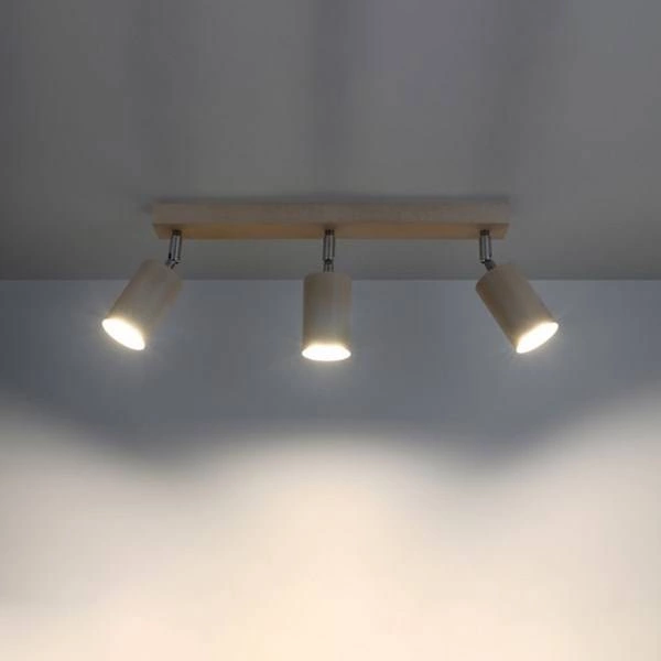 Lampa sufitowa (spot) BERG 3, SL.0703, naturalne drewno, 3x40W GU10