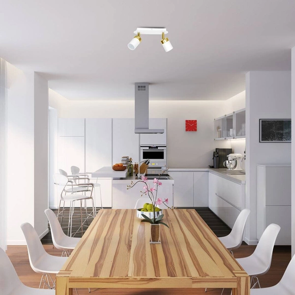 Lampa sufitowa JOKER, MLP6129, biały/złoty, 2x8W GU10