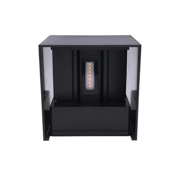 Kinkiet zewnętrzny natynkowy CUBE LED 2x3W 3000K IP54 | czarny