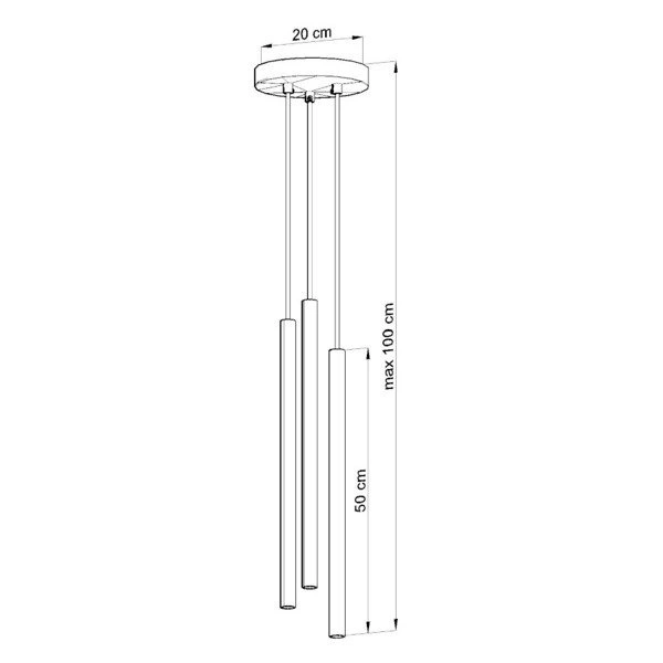 Lampa Wisząca PASTELO 3P Biała Stal, SL.0467