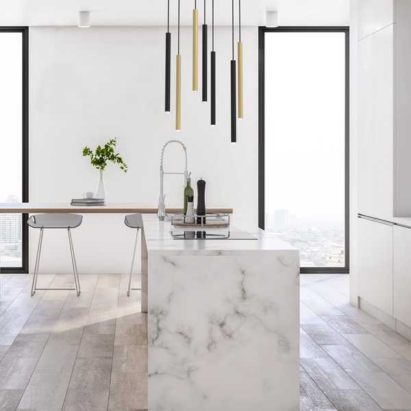 Lampa wisząca MONZA BRASS, MLP8843, czarno-złota, 7x8W G9