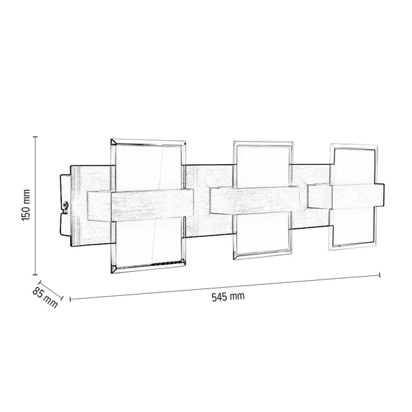 Kinkiet Hana 3xLED Zintegrowany 660lm 3000K 5W Aluminium Metal/Szkło Transparentne 1058930