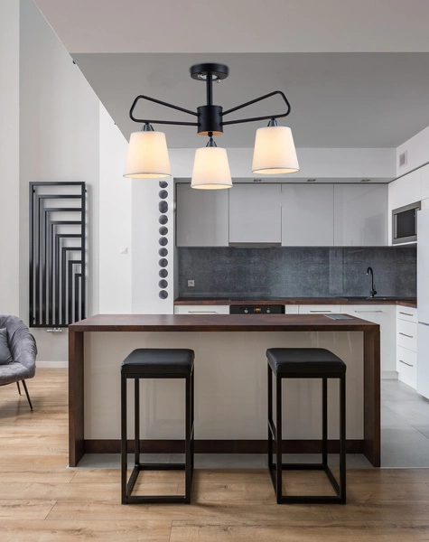 Lampa sufitowa MORLEY LEDEA, 50203091, czarny/biały, 3x60W E14