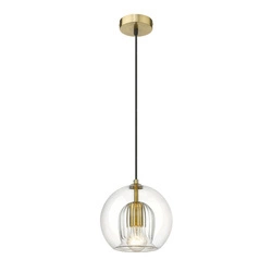 Lampa wisząca Arette 1, złoty/transparentny, 1x40W E27