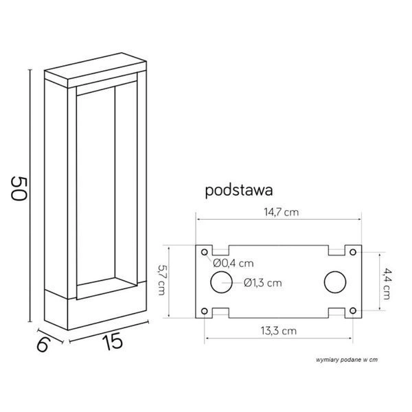 Nowoczesny słupek ogrodowy LED Form YB19503 | ciemny popiel