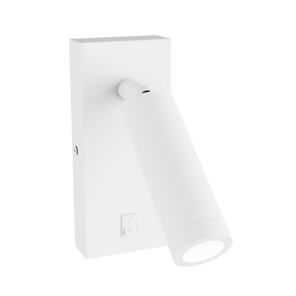 MADARA SLIM MR11 SWITCH KINKIET 230V IP20 38x95 + baza140x60x25 BIAŁY z włącznikiem