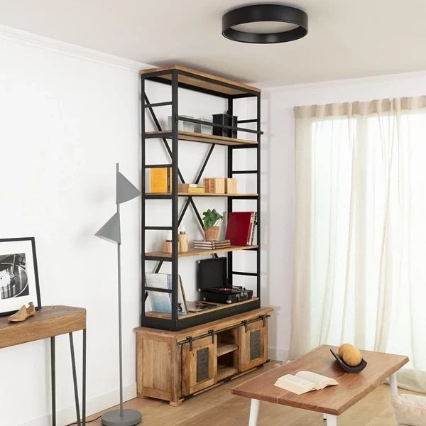 Plafon LED 21W Okrągły Czarny 3 Barwy Świecenia CCT 45Cm Abruzzo Nero