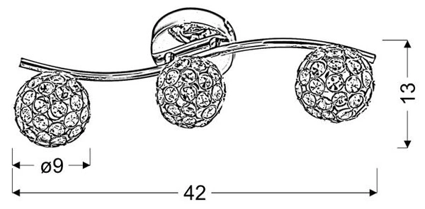 Lampa sufitowa SRARLET listwa 93-85934 chrom/transparentny 3xG9