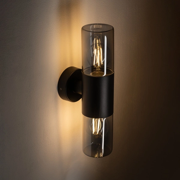 Kinkiet IDA II wys.33,5cm szer.9cm 2xE27 IP44 | Czarny