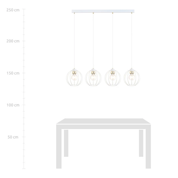 Lampa wisząca Emibig GINO 4 Biały/GOLD 1223/4
