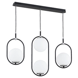 Lampa wisząca ALFA AMARO CZARNA & CHROM 3xE14 78cm | 63273
