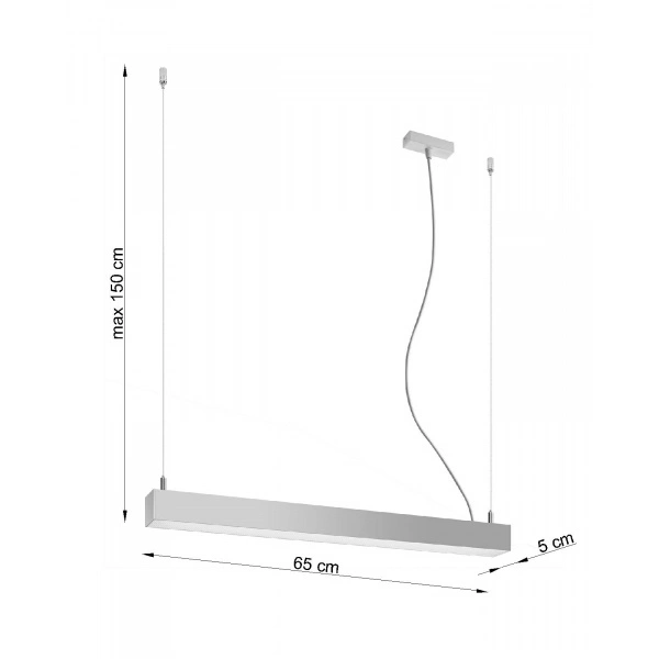 Lampa wisząca PINNE 650 ALUMINIUM 22W barwa neutralna 4000K TH.034
