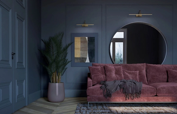 Kinkiet stalowy LED do salonu GIOTTO S | antyczny mosiądz 8168