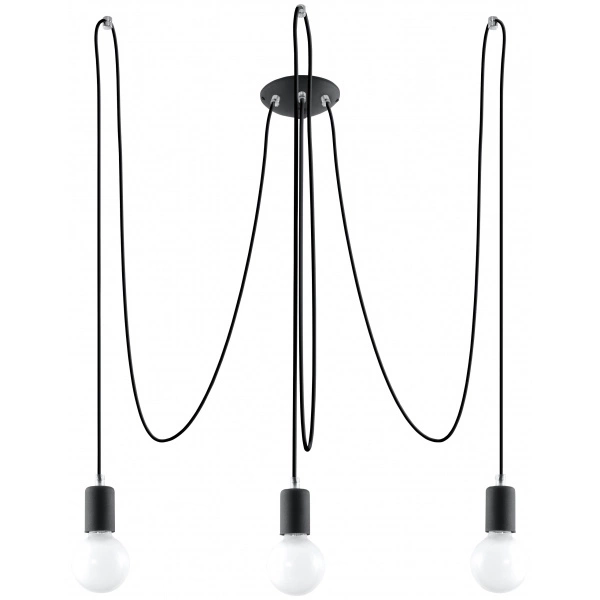 Lampa wisząca EDISON 3 SL.0370 czarna 3xE27