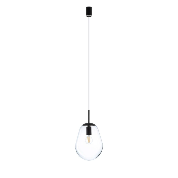 Lampa wisząca PEAR S 43,5cm E27 | czarny/transparentny 7800