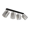 Lampa Sufitowa Nevoa 4xE27 Max.25W Czarny Metal/Chromowany Metal/Srebrny Klosz Tkaniny 56794404