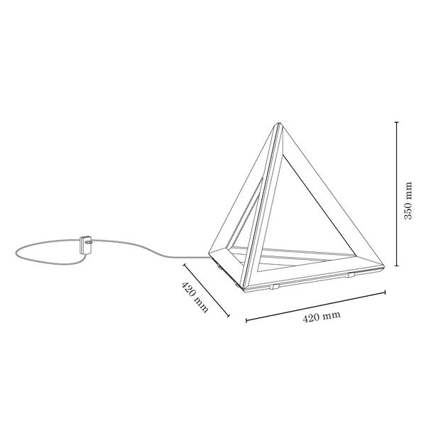 Lampa stołowa Trigonon 1xLED 24V zintegrowana 2500lm 3000K 27W drewno bukowe orzechowe/kabel z czarnej tkaniny 1109976