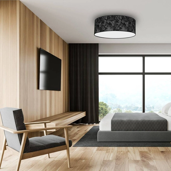 Lampa sufitowa SATINO, Ø50cm, czarny/srebrny, 3x60W E27, MLP7329