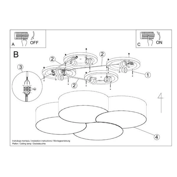 Plafon CIRCLE 4, SL.1053, biały, 8x60W E27