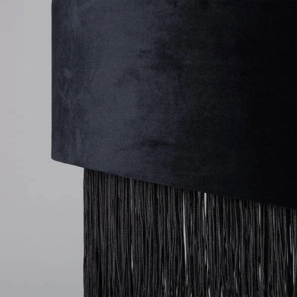 Lampa Wisząca z Czarnego Aksamitu 40cm Abruzzo Fonte E27