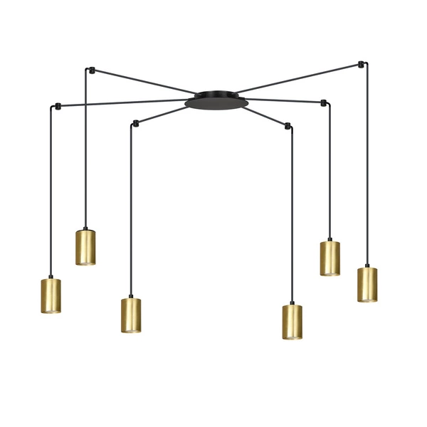 Lampa wisząca Emibig TRAKER 6 BL/GOLD 526/6