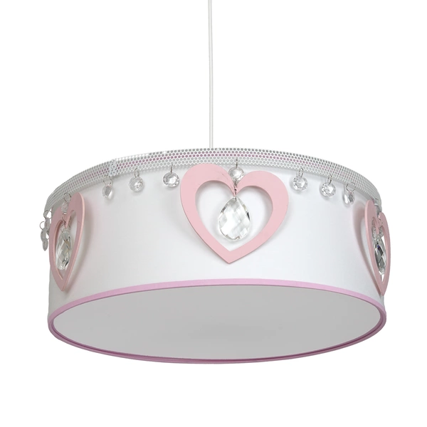 Lampa wisząca HEART, biały/różowy/transparentny, 1x60W E27, MLP8278
