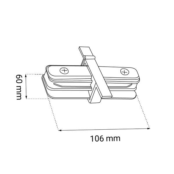 Łącznik prosty szynoprzewodu podtynkowego 1F 230V - Biały 6344 Antigo