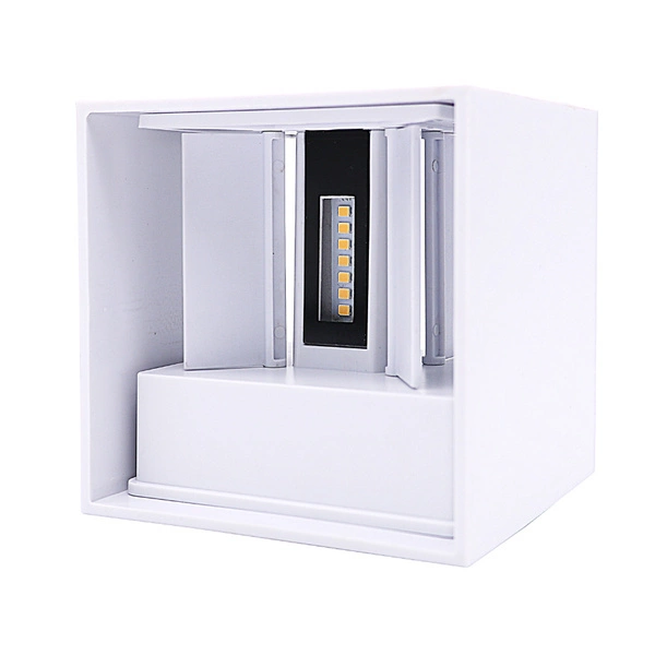 Kinkiet zewnętrzny natynkowy CUBE LED 2x3W 4000K IP54 | biały