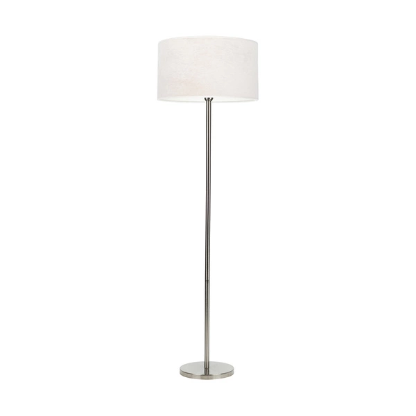 Lampa podłogowa Velvetta 1xE27 Max.60W Satin Metal/Przezroczysty Kabel PCV/Kremowy Aksamitny Klosz 6636027