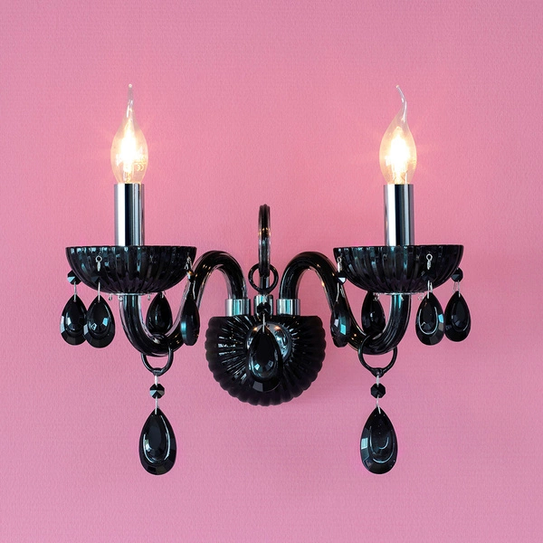 Kinkiet QUEEN czarny 2pkt świecznik 9140204