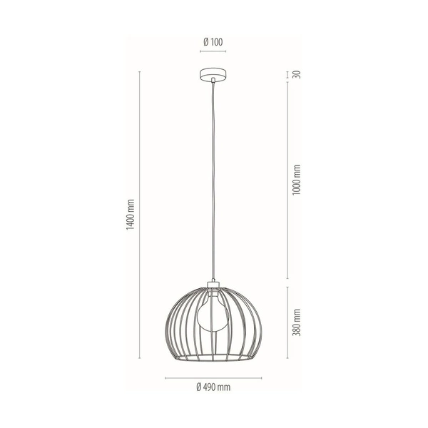 Lampa wisząca Coop 1xE27 maks. 60W Dąb olejowany/Czarny metal/Czarny kabel PCV 1882974
