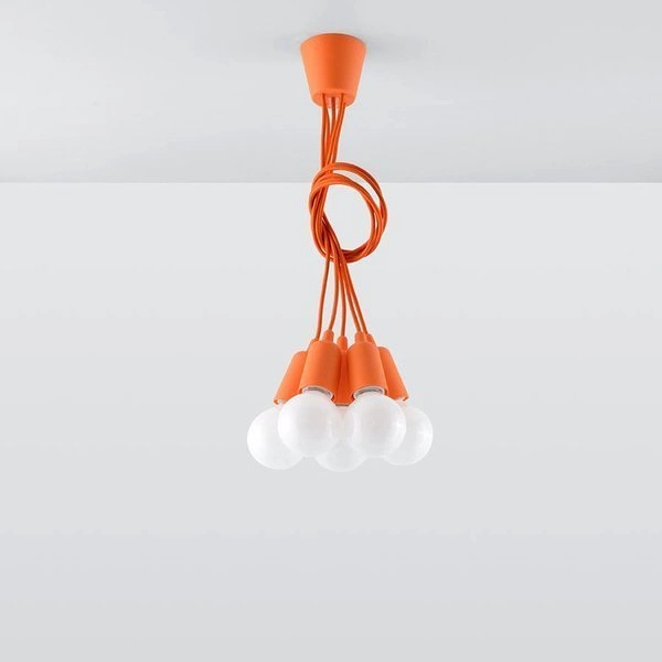 Lampa Wisząca DIEGO 5, PCV Pomarańczowy, E27 5 x 60W, SL.0586