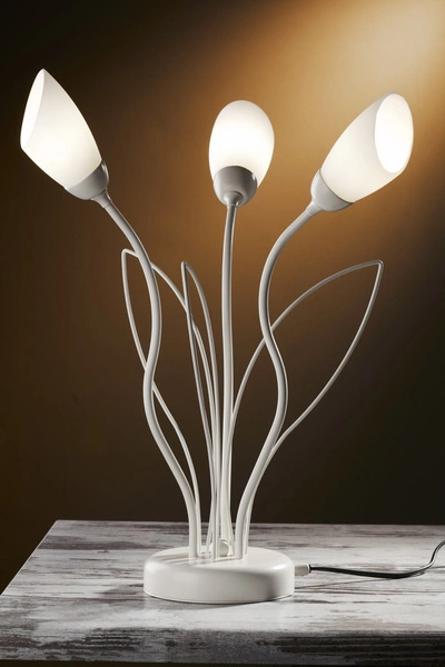 Klasyczna Lampa biurkowa GLORIOSA wys. 46cm 3xG9 14W IP20 | piaskowo-szary