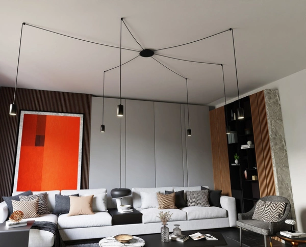 Lampa wisząca Emibig TRAKER 6 BL/Czarny 524/6