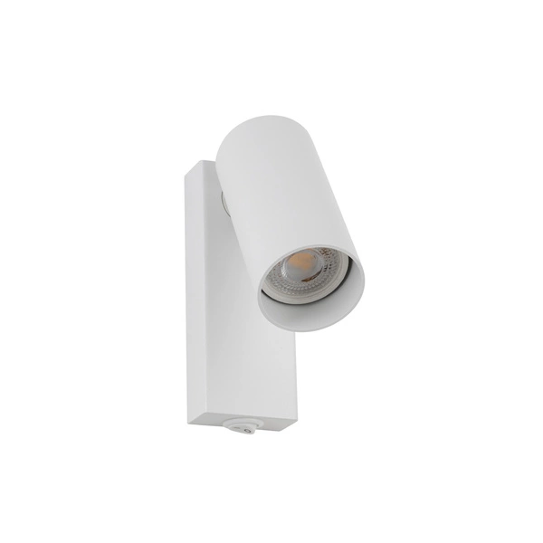 Kinkiet FOURTY miniGU10 wys.17cm szer.10cm włącznik | Biały 11764